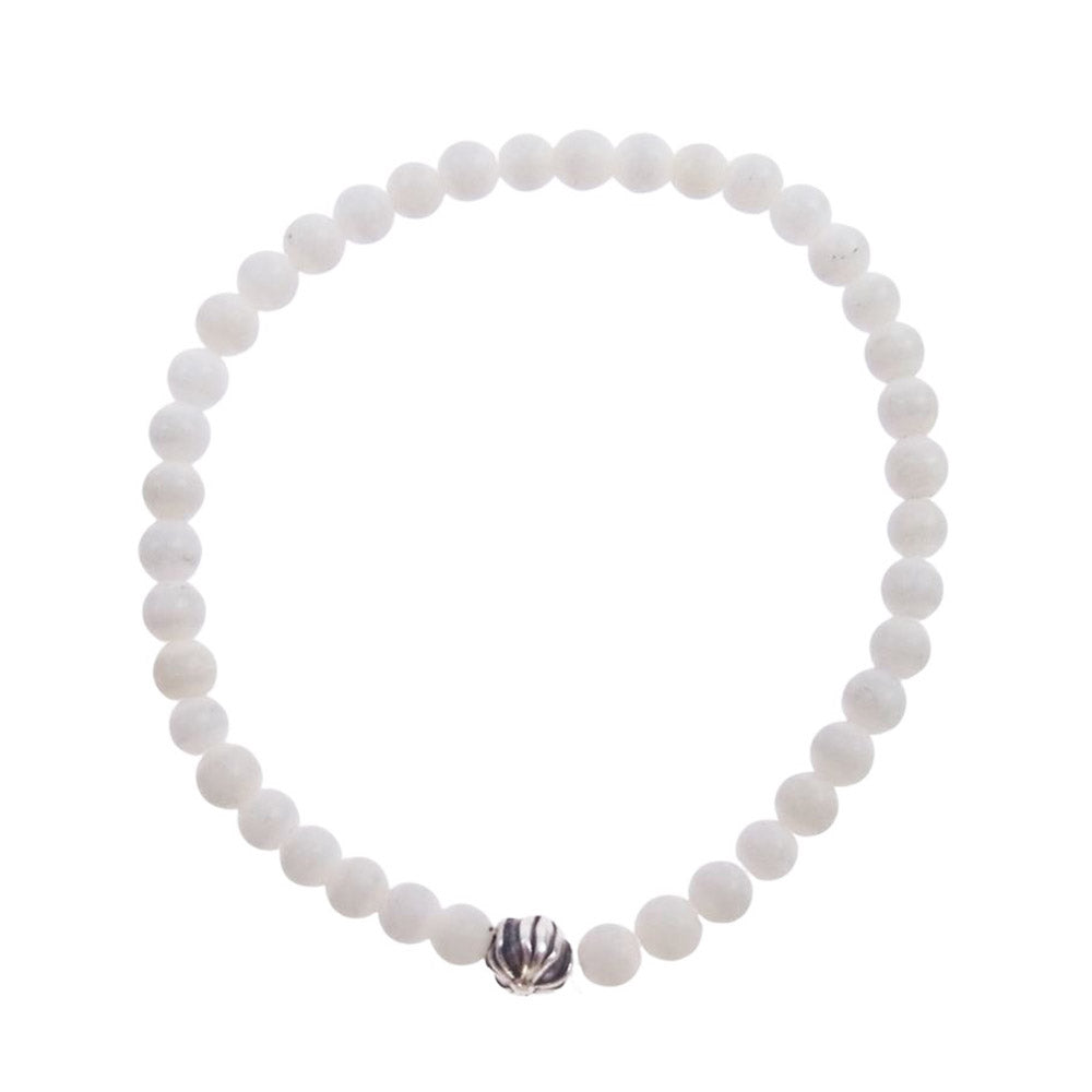 CHROME HEARTS クロムハーツ（原本無） BEAD 4mm ビーズ ブレスレット ホワイト シルバー系 ホワイト系【中古】