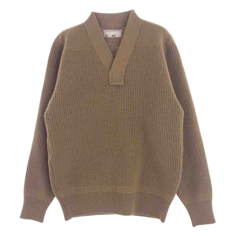 TENDERLOIN テンダーロイン T-COMMAND V KNIT Vネック ウール コマンド ニット セーター ブラウン系 40【中古】