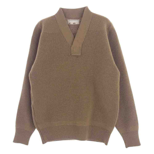 TENDERLOIN テンダーロイン T-COMMAND V KNIT Vネック ウール コマンド ニット セーター ブラウン系 40【中古】