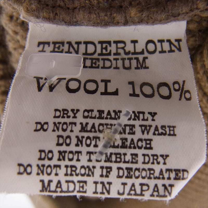 TENDERLOIN テンダーロイン T-COMMAND V KNIT Vネック ウール コマンド ニット セーター  ブラウン系 40【中古】