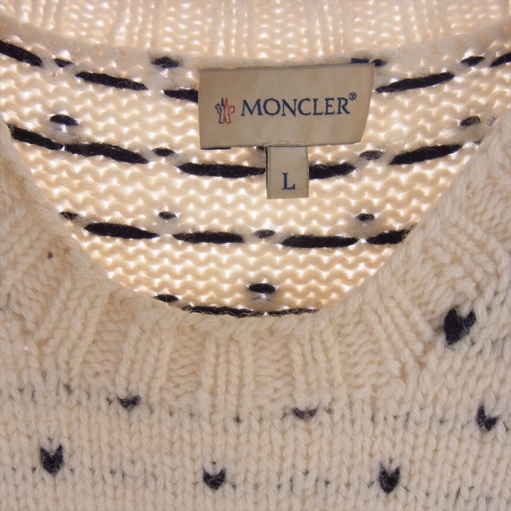 MONCLER モンクレール MAGLIONE TRICOT GIROCOLLO ノルディックセーター ウール L【中古】