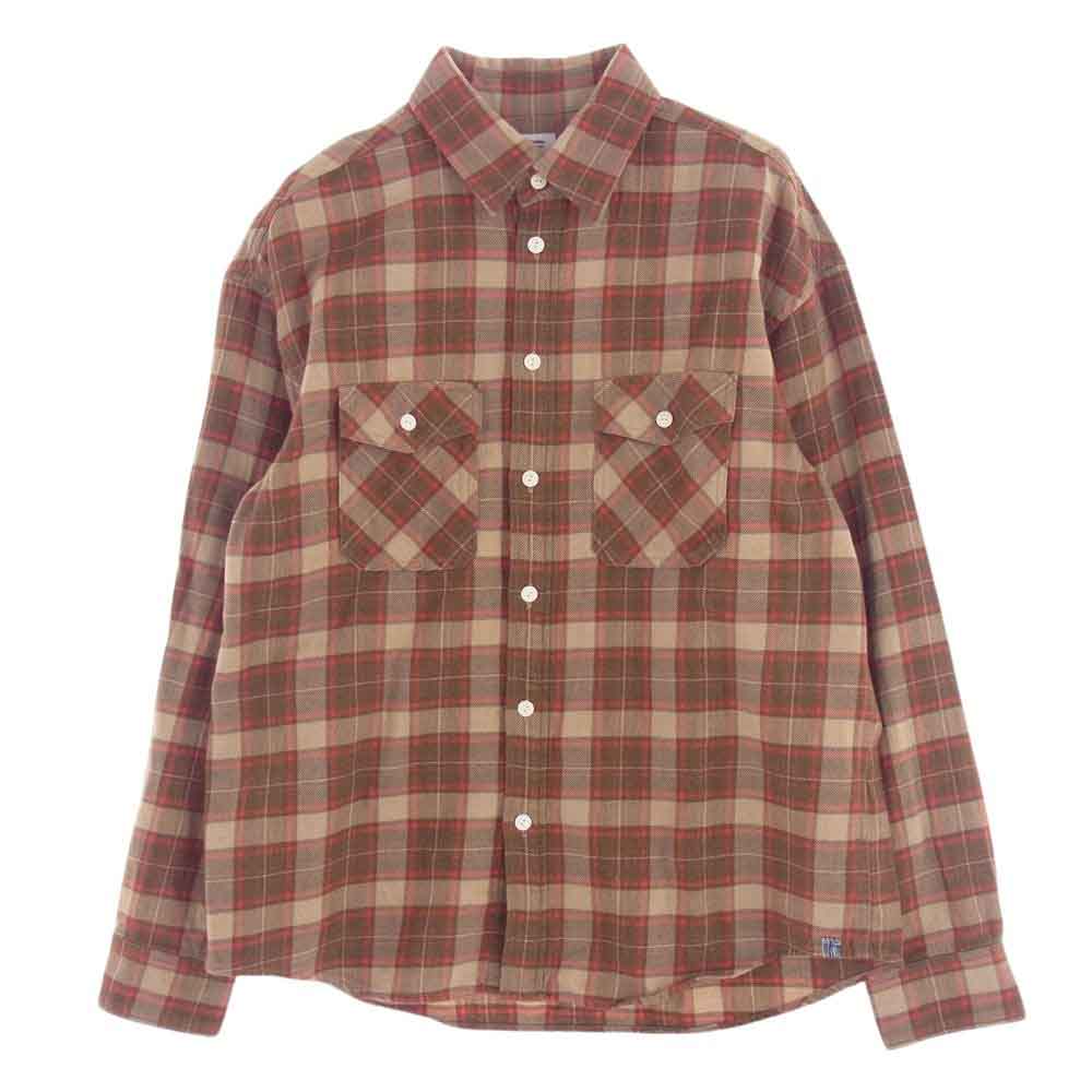 VISVIM ビズビム 20AW 0120205011012 LUMBER ELK CHECK L/S 先染め チェック フランネル チェックシャツ 牛骨釦 ブラウン系 2【中古】