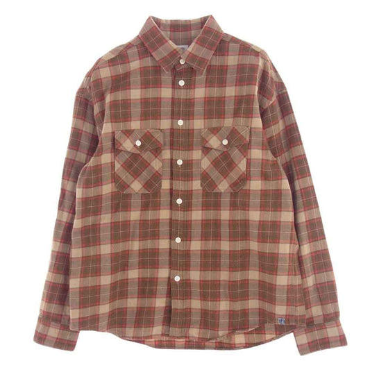 VISVIM ビズビム 20AW 0120205011012 LUMBER ELK CHECK L/S 先染め チェック フランネル チェックシャツ 牛骨釦 ブラウン系 2【中古】