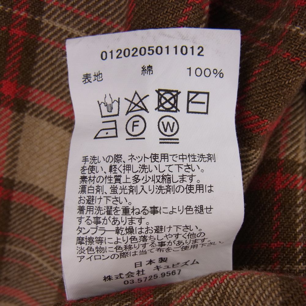 VISVIM ビズビム 20AW 0120205011012 LUMBER ELK CHECK L/S 先染め チェック フランネル チェックシャツ 牛骨釦 ブラウン系 2【中古】