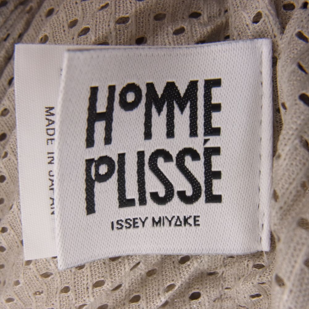 HOMME PLISSE ISSEY MIYAKE オム プリッセ イッセイミヤケ 24SS HP41JK190 LIGHT MESH ライト メッシュ 長袖 カットソー  グレー系 3【中古】