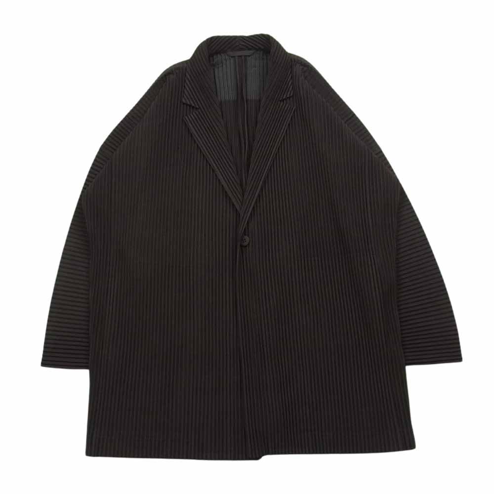 HOMME PLISSE ISSEY MIYAKE オム プリッセ イッセイミヤケ 24SS HP41JL126 MONTHLY COLOR JUNE マンスリーカラー プリーツ テーラード ジャケット ダークブラウン系 3【中古】