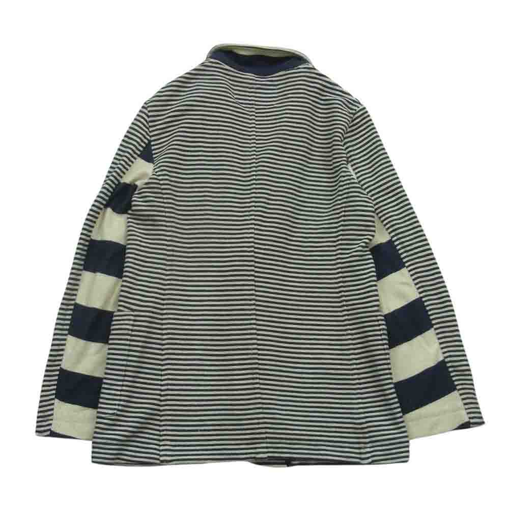 アユイテ 15SS AU15S-FJ22 コットン ポリエステル ランダムボーダー コンチョボタン ニット ジャケット ネイビー系 オフホワイト系 1【中古】