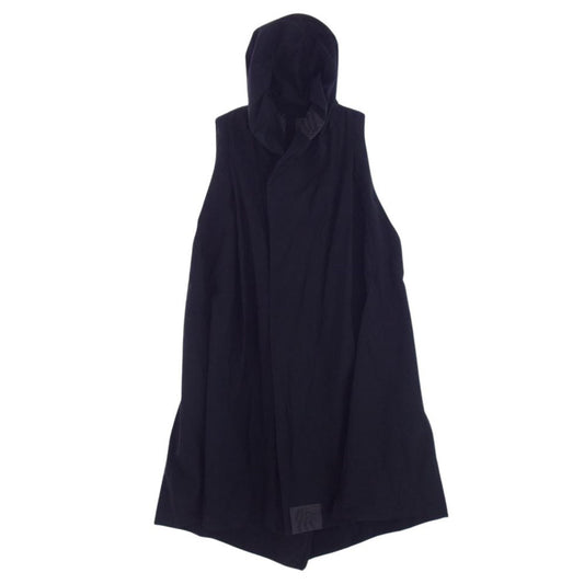 JULIUS ユリウス 16SS 540COM5 トロル ノースリーブ フード付き コットン ロングコート ブラック系  0 【中古】
