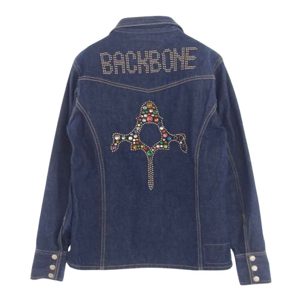 BACKBONE バックボーン 10SS BB10SS-DS01A カラーストーン スタッズ デニム ジャケット インディゴブルー系 M【中古】