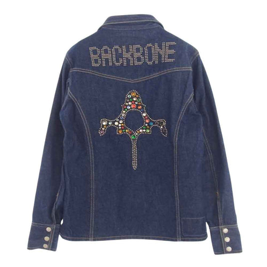BACKBONE バックボーン 10SS BB10SS-DS01A カラーストーン スタッズ デニム ジャケット インディゴブルー系 M【中古】