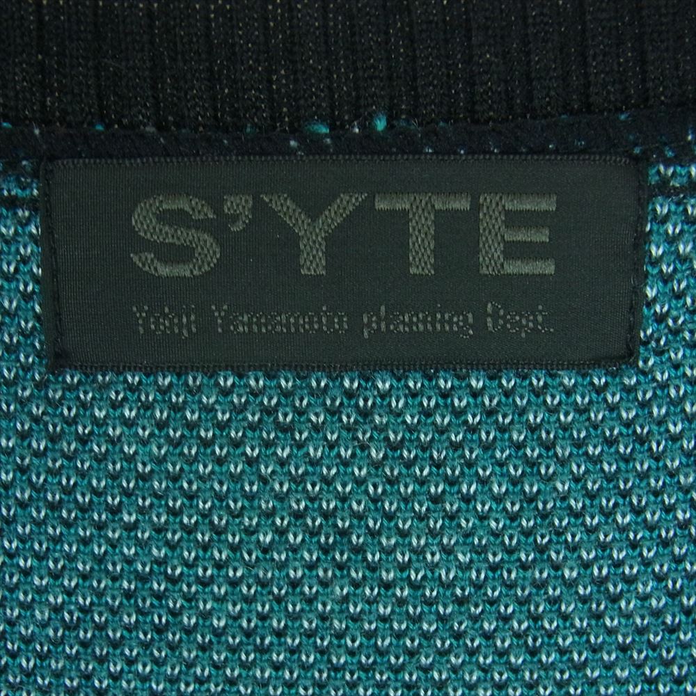 Yohji Yamamoto ヨウジヤマモト UV-K04-614 S’YTE サイト アクリル ウール ジャガード クルーネック 総柄 ニット セーター ブラック系 ブルー系 3【中古】