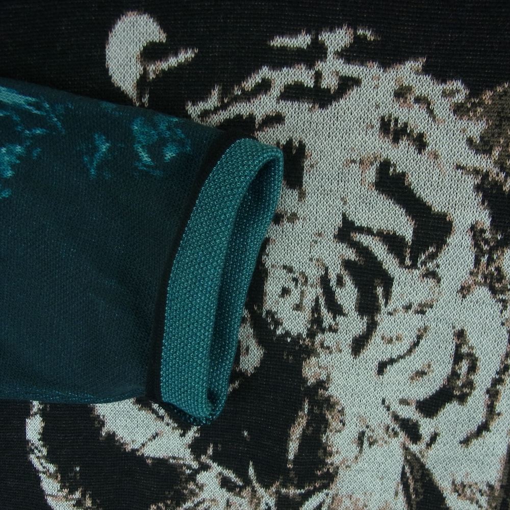 Yohji Yamamoto ヨウジヤマモト UV-K04-614 S’YTE サイト アクリル ウール ジャガード クルーネック 総柄 ニット セーター ブラック系 ブルー系 3【中古】