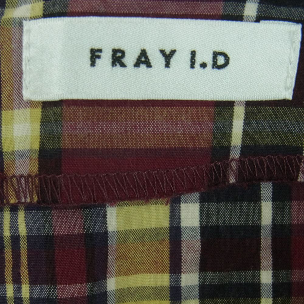 フレイアイディー 18AW FWFO184533 チェック柄 ウエストシャーリング ノースリーブ ワンピース エンジ系 イエロー系 ネイビー系 1【中古】