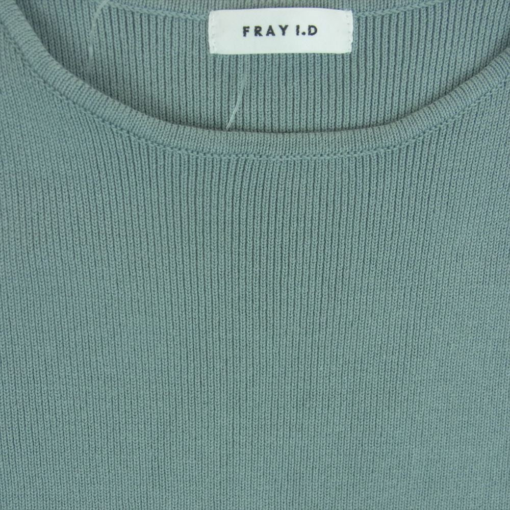 フレイアイディー 20SS FWNO201037 コットン ギャザー ニット コンビ ノースリーブ ワンピース グレイッシュライトブルー系 F【中古】