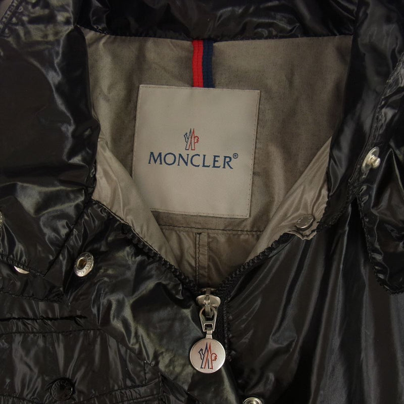 MONCLER モンクレール 45042/50/54098 ハンガリー製 ナイロン ジップアップ フーディー ジャケット ブルゾン ブラック系 5【中古】