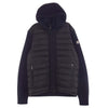 MONCLER モンクレール 420919404000 97338 国内正規品 MAGLIONE TRICOT CARDIGAN 切替 ダウン ワッフル サーマル ニット 長袖 ジップアップ パーカー ブラック系 ネイビー系 XXL【中古】