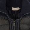 MONCLER モンクレール 420919404000 97338 国内正規品 MAGLIONE TRICOT CARDIGAN 切替 ダウン ワッフル サーマル ニット 長袖 ジップアップ パーカー ブラック系 ネイビー系 XXL【中古】