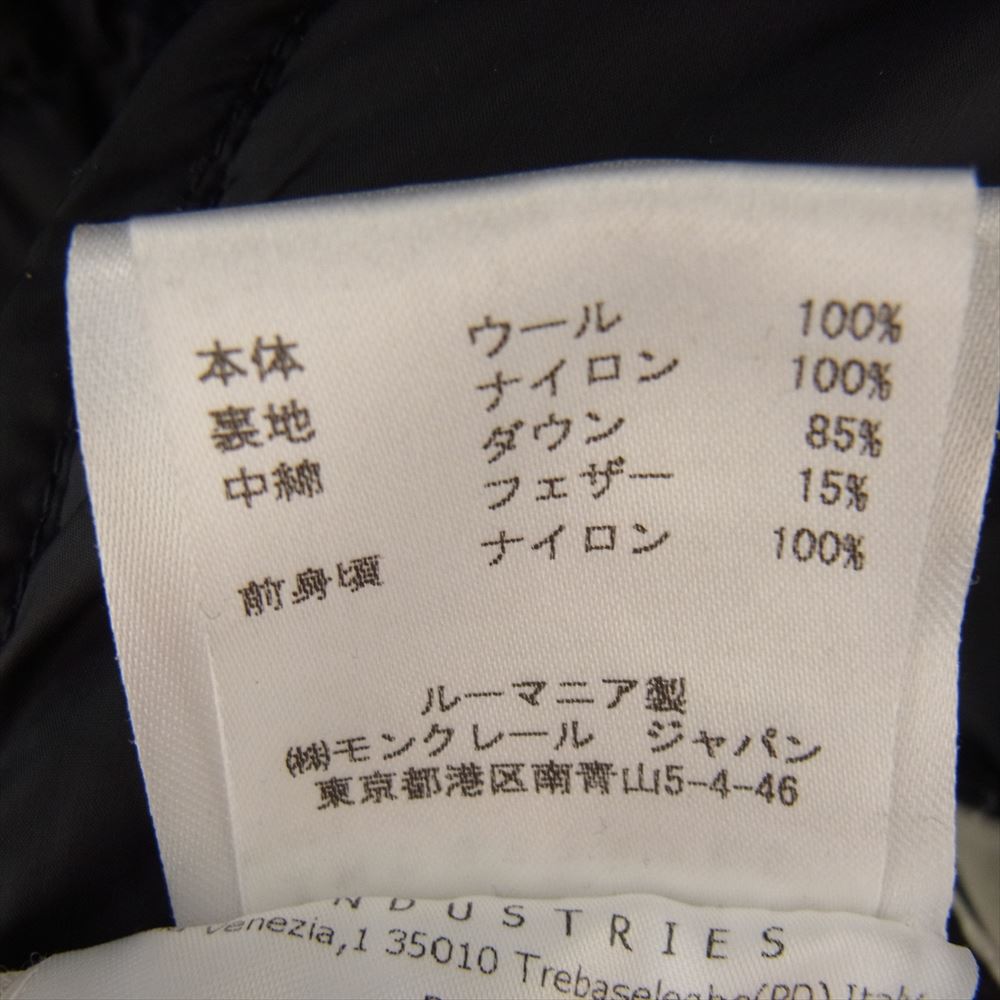 MONCLER モンクレール 420919404000 97338 国内正規品 MAGLIONE TRICOT CARDIGAN 切替 ダウン ワッフル サーマル ニット 長袖 ジップアップ パーカー ブラック系 ネイビー系 XXL【中古】