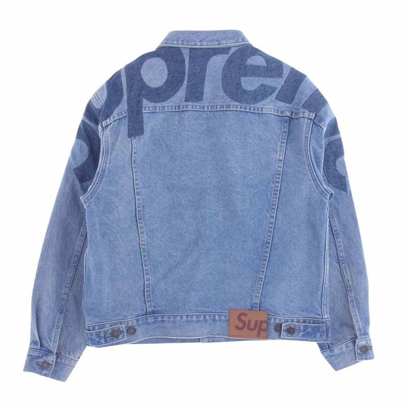 Supreme シュプリーム  22ss  Inset Logo Denim Trucker Jacket インセットロゴ デニムトラッカー ジャケット ウォッシュブルー S【中古】