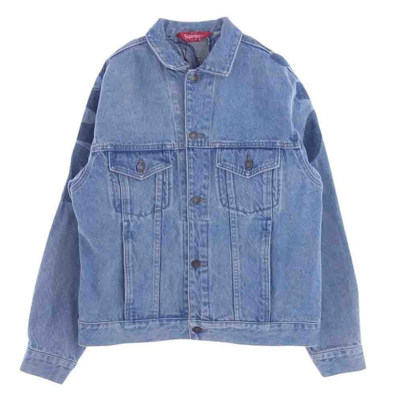 Supreme シュプリーム  22ss  Inset Logo Denim Trucker Jacket インセットロゴ デニムトラッカー ジャケット ウォッシュブルー S【中古】