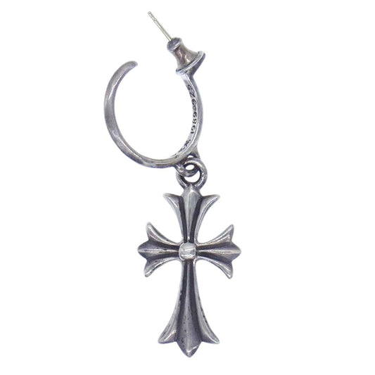 CHROME HEARTS クロムハーツ（原本無） TINY CH CROSS タイニー CH クロス フープ シルバー ピアス【中古】