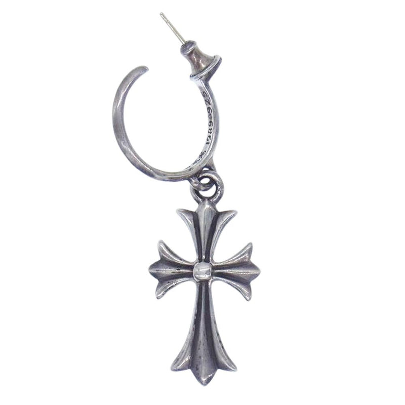 CHROME HEARTS クロムハーツ（原本無） TINY CH CROSS タイニー CH クロス フープ シルバー ピアス【中古】