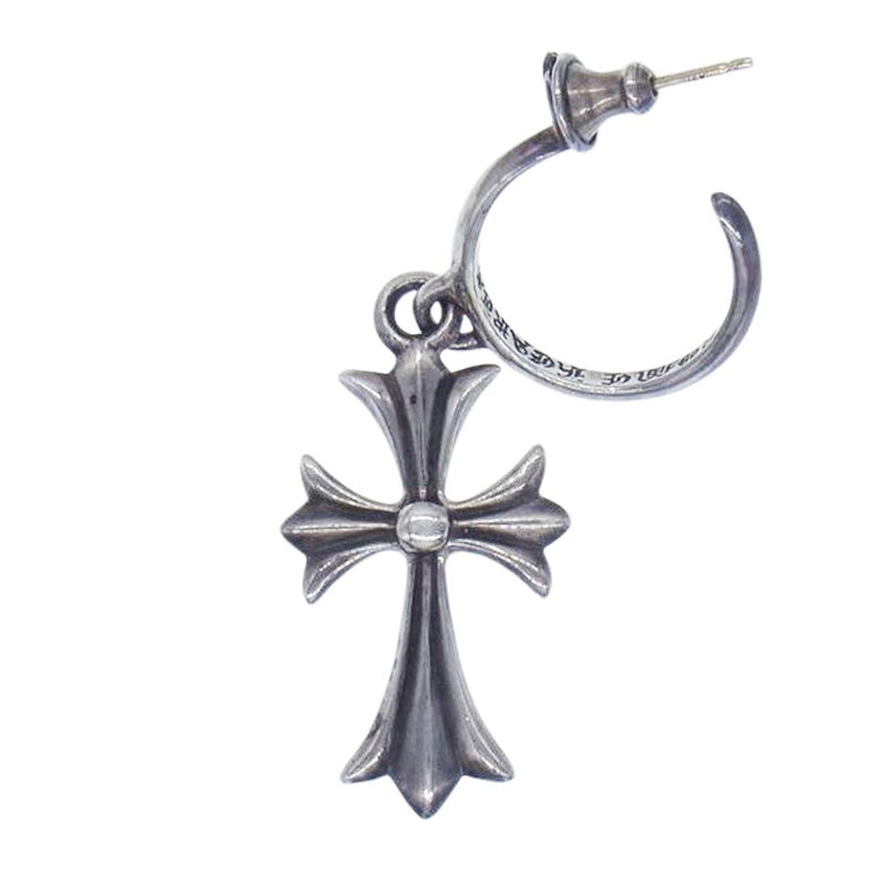 CHROME HEARTS クロムハーツ（原本無） TINY CH CROSS タイニー CH クロス フープ シルバー ピアス【中古】