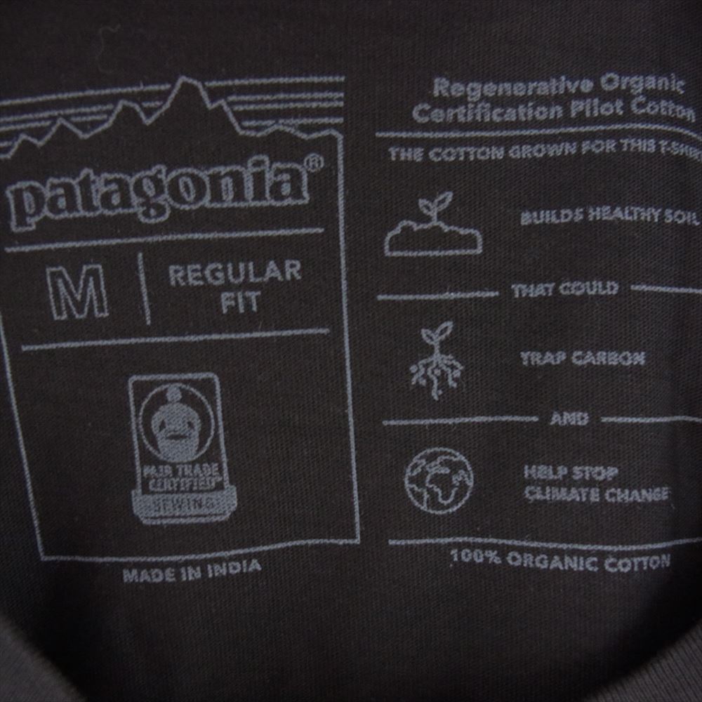 patagonia パタゴニア 21AW 37400 Alpine Icon Regenerative Organic Cotton T-Shirt アルパインアイコン リジェネラティブ オーガニックコットン Tシャツ ブラック系 M【極上美品】【中古】