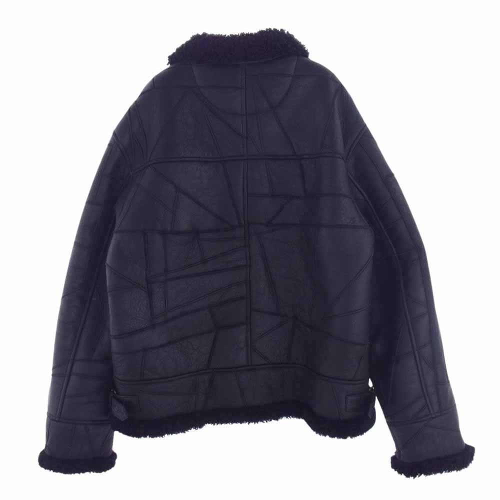 Supreme シュプリーム Patchwork Shearling B-3 Jacket パッチワーク レザー ムートン ジャケット ブラック系 L【中古】