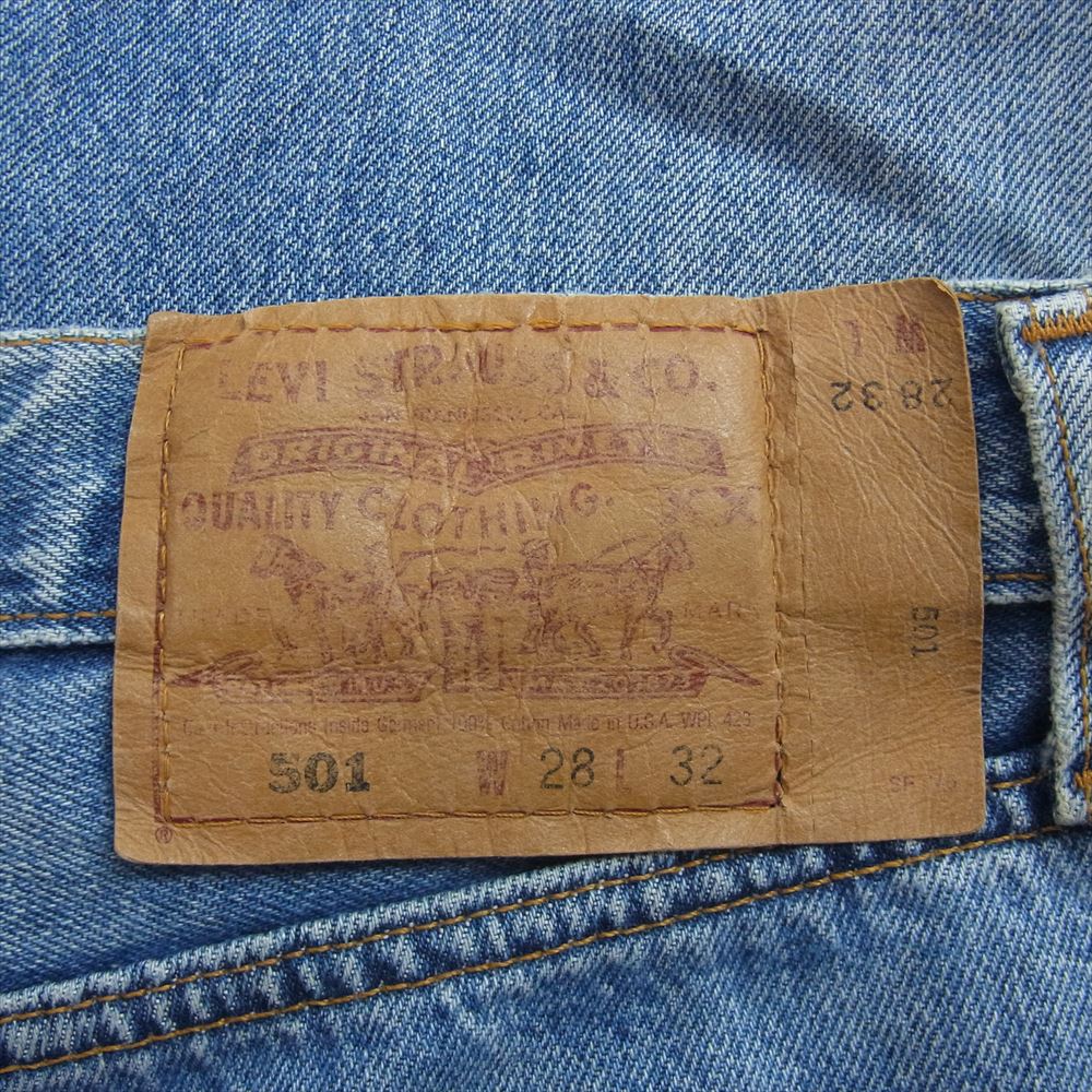 Levi's リーバイス 米国製 501 W28 L32 ボタンフライ ボタン裏刻印553 デニム パンツ インディゴブルー系 W28【中古】