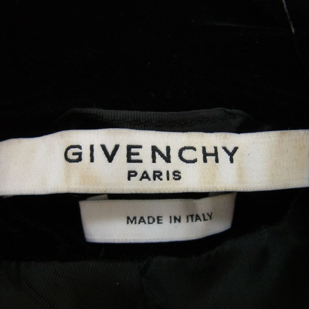 GIVENCHY ジバンシィ 64 3037 30 イタリア製 ベロア ダブル ライダース ジャケット ブラック系 36【中古】