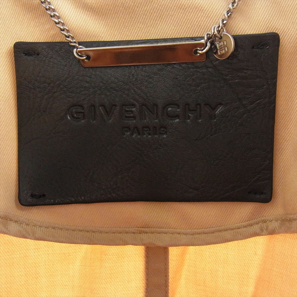 GIVENCHY ジバンシィ BW003W11BK イタリア製 コットンギャバジン シルク ケープ ポンチョ ロングコート ブラウン系 36【中古】