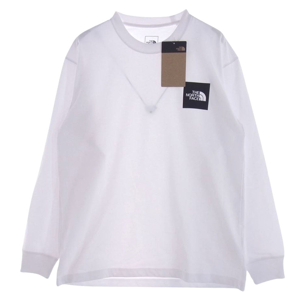 THE NORTH FACE ノースフェイス NT82334 L/S Square Logo Tee ロングスリーブ スクエア ロゴ 長袖 Tシャツ ホワイト系 L【中古】