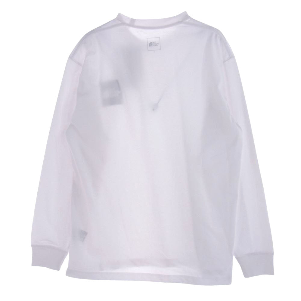 THE NORTH FACE ノースフェイス NT82334 L/S Square Logo Tee ロングスリーブ スクエア ロゴ 長袖 Tシャツ ホワイト系 L【中古】