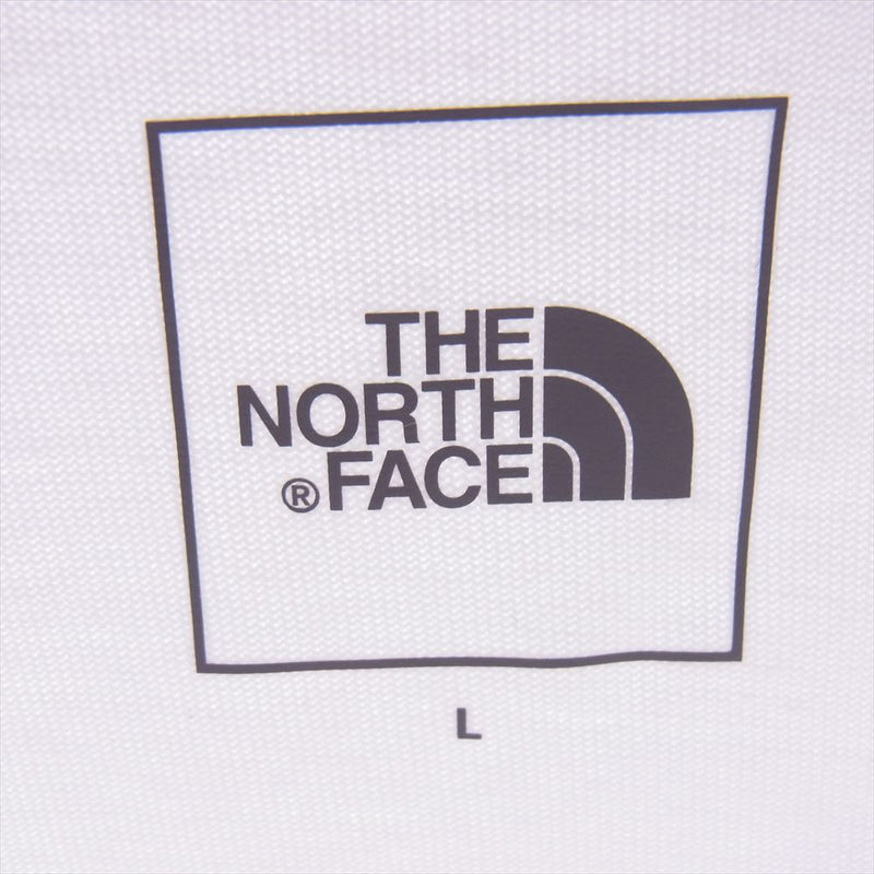 THE NORTH FACE ノースフェイス NT82334 L/S Square Logo Tee ロングスリーブ スクエア ロゴ 長袖 Tシャツ ホワイト系 L【中古】