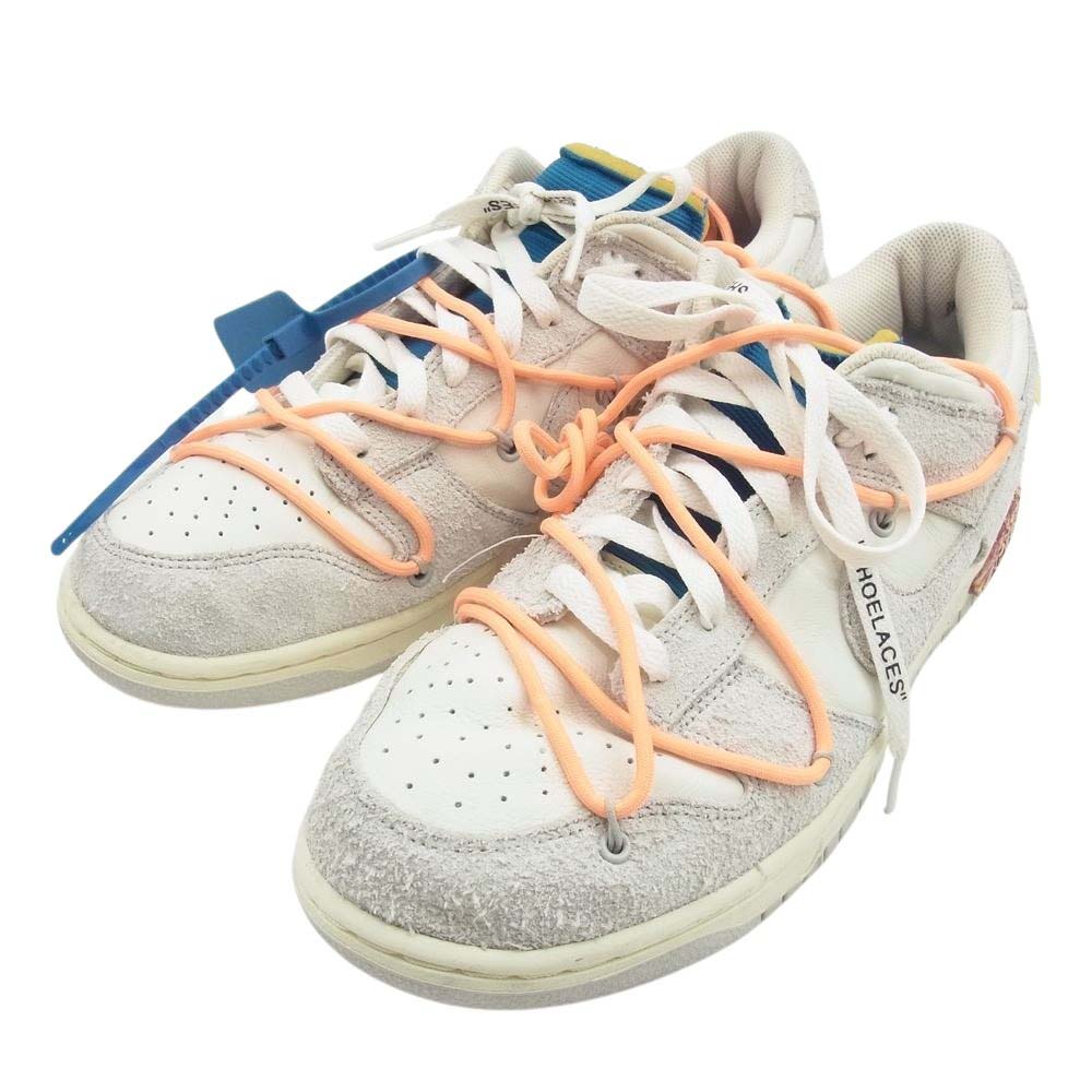 NIKE ナイキ DJ0950-119 × OFF WHITE Dunk Low 1 OF 50 19 オフホワイト ダンク ローカット スニーカー グレー系 ホワイト系 28.5cm【中古】