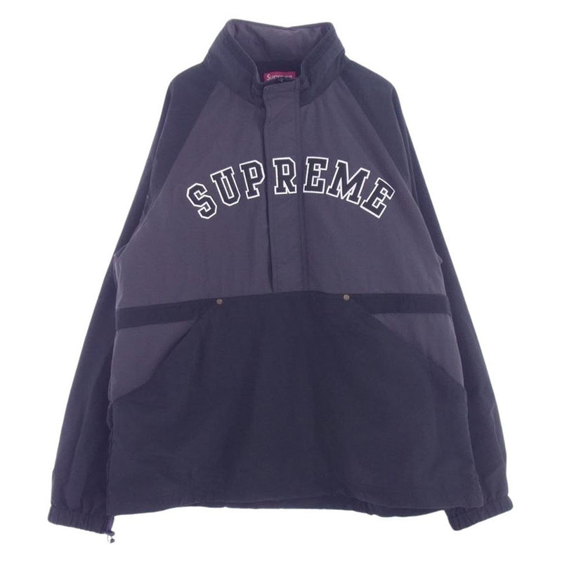 Supreme シュプリーム 18SS Court Half Zip Pullover  アーチロゴ ハーフジップ プルオーバー ジャケット ブラック系 L【中古】