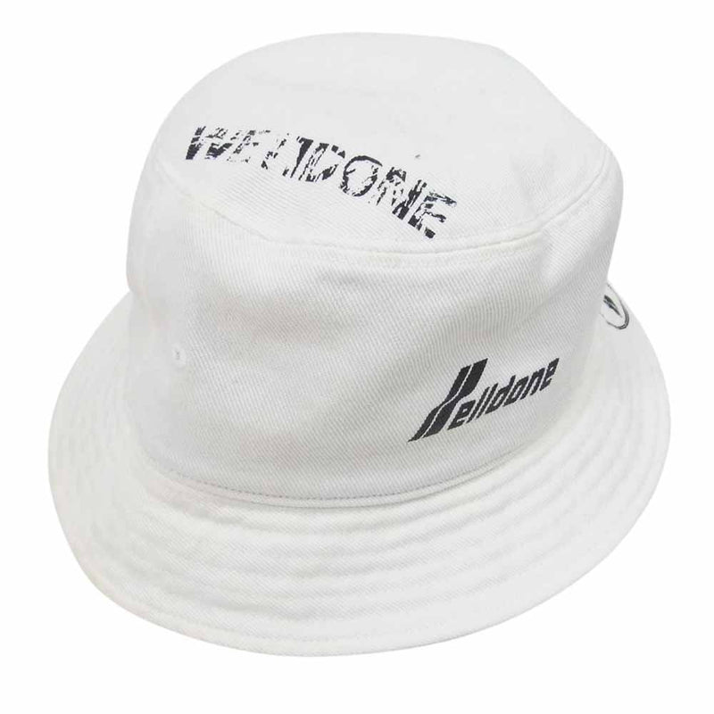ウェルダン  LOGO STAMP BUCKET HAT ロゴプリント バケット ハット ホワイト系 ONE　SIZE【中古】