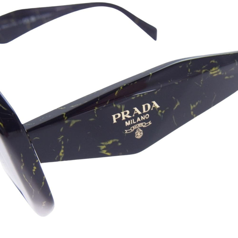 PRADA プラダ SPR 16W-F イタリア製 スクエア サイド ブランドロゴ 総柄 サングラス メガネ アイウェア ブラウン系【中古】