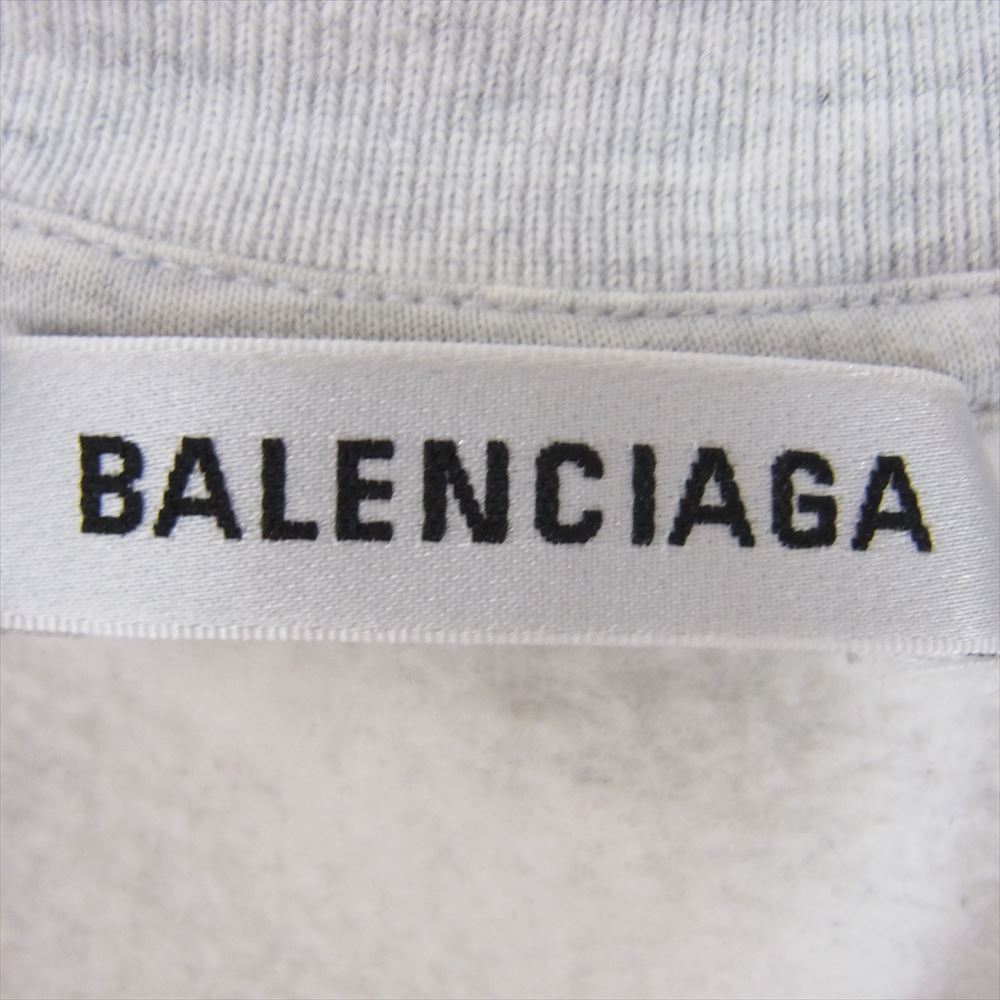 BALENCIAGA バレンシアガ UP57 2017 01983 バック ワッペン ロゴ クルーネック スウェット グレー系 M【中古】