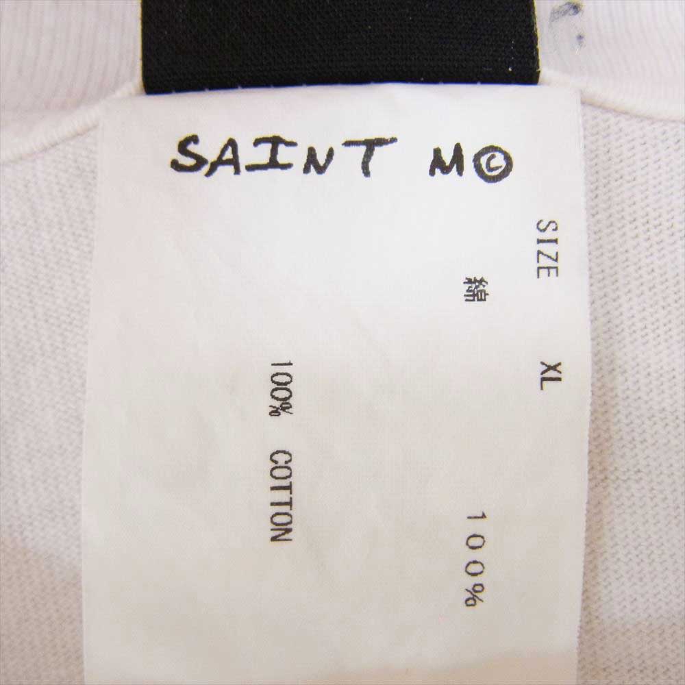 SAINT MICHAEL セントマイケル 22SS SM-S22-0000-062 × DENIM TEARS SS TEE HOLY STATE デニムティアーズ コラボ ヴィンテージ 加工 半袖 Tシャツ ホワイト系 XL【中古】