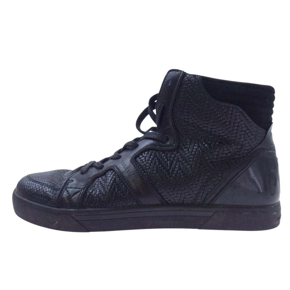 Y-3 Yohji Yamamoto ワイスリー ヨウジヤマモト M25700 RYDGE レザー ハイカット スニーカー ブラック系 9D【中古】