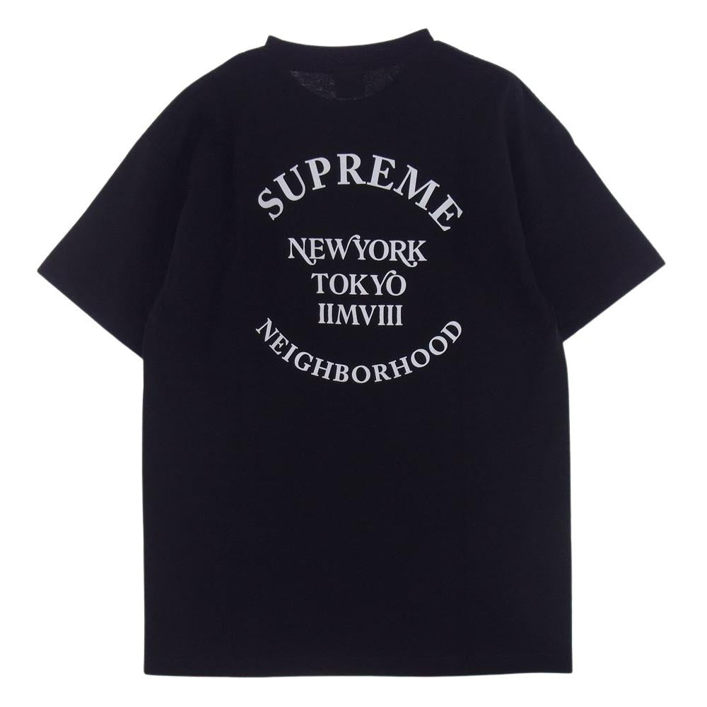 Supreme シュプリーム 07AW × NEIGHBORHOOD NS Logo Tee ネイバーフッド エヌエス ロゴ 半袖 Tシャツ ブラック系 M【極上美品】【中古】