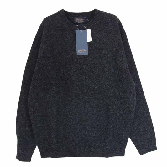 PENDLETON ペンドルトン RF532 WASHABLE WOOL Shetland Crew シェットランド クルー ニット ブラック ブラック系 M【新古品】【未使用】【中古】