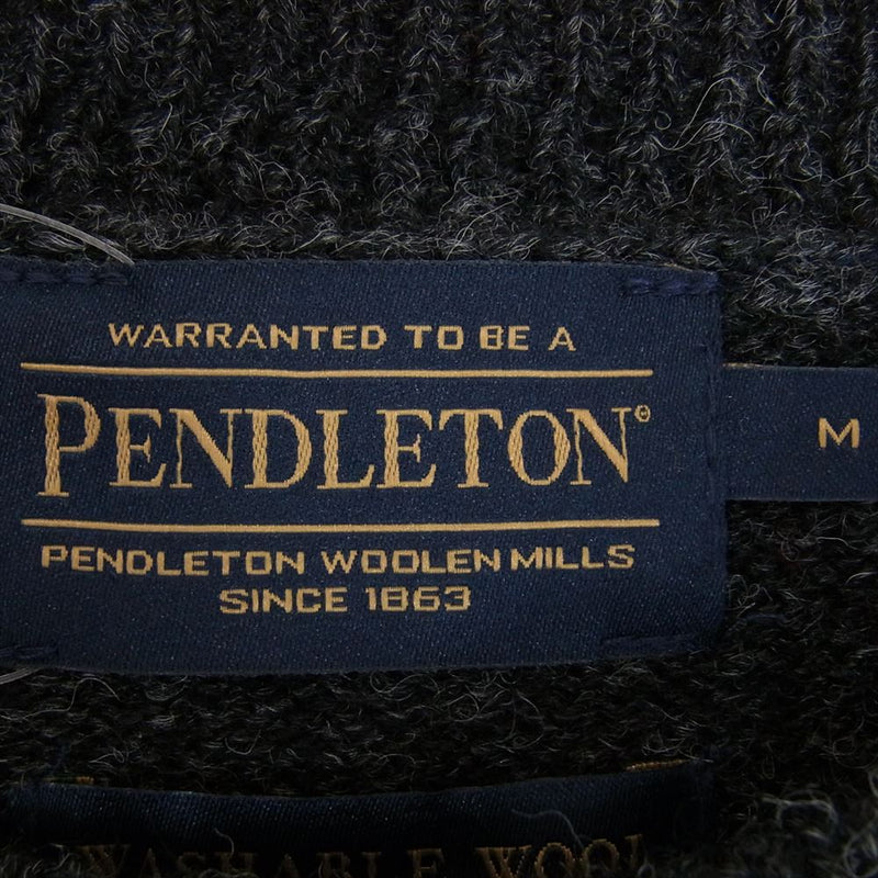 PENDLETON ペンドルトン RF532 WASHABLE WOOL Shetland Crew シェットランド クルー ニット ブラック ブラック系 M【新古品】【未使用】【中古】