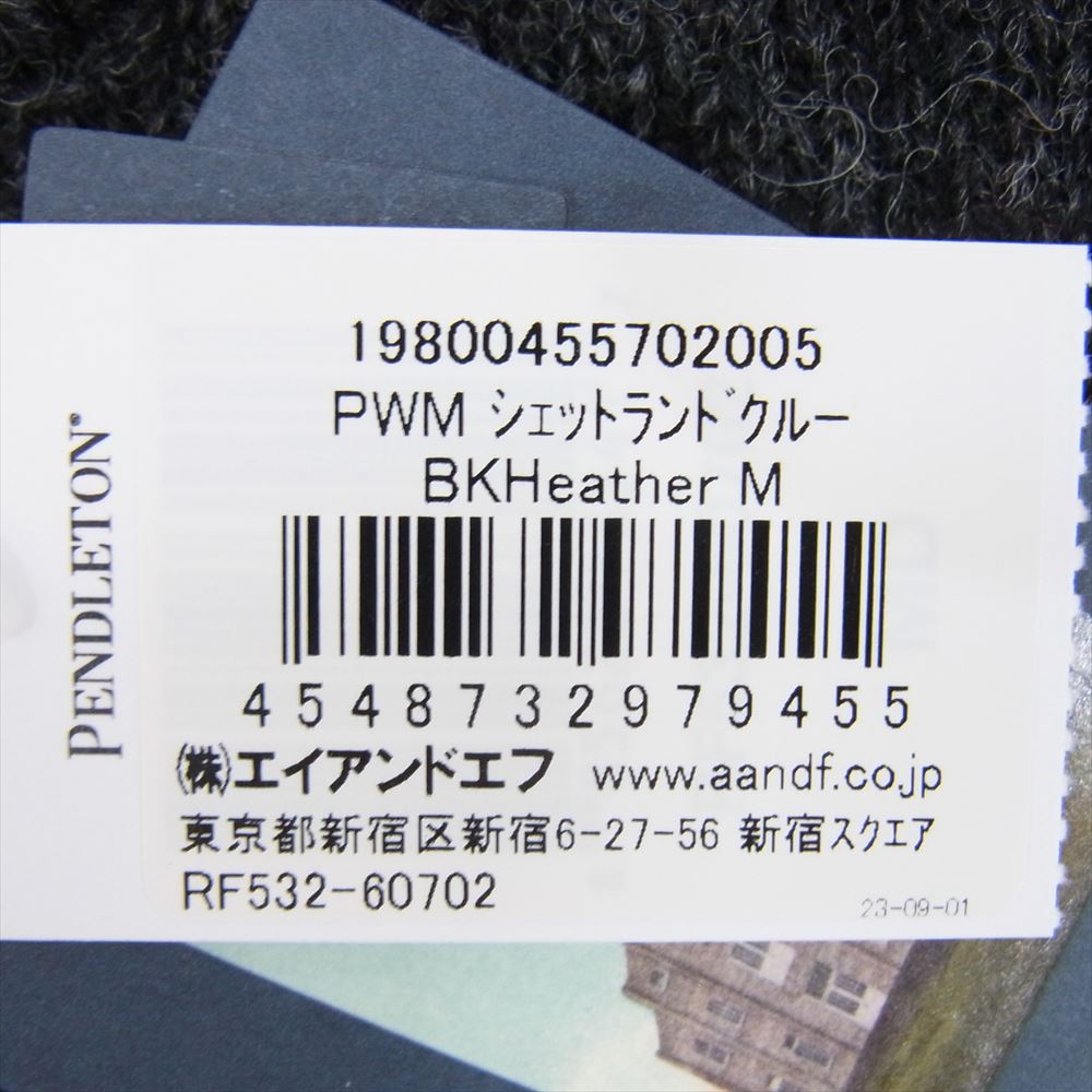 PENDLETON ペンドルトン RF532 WASHABLE WOOL Shetland Crew シェットランド クルー ニット ブラック ブラック系 M【新古品】【未使用】【中古】
