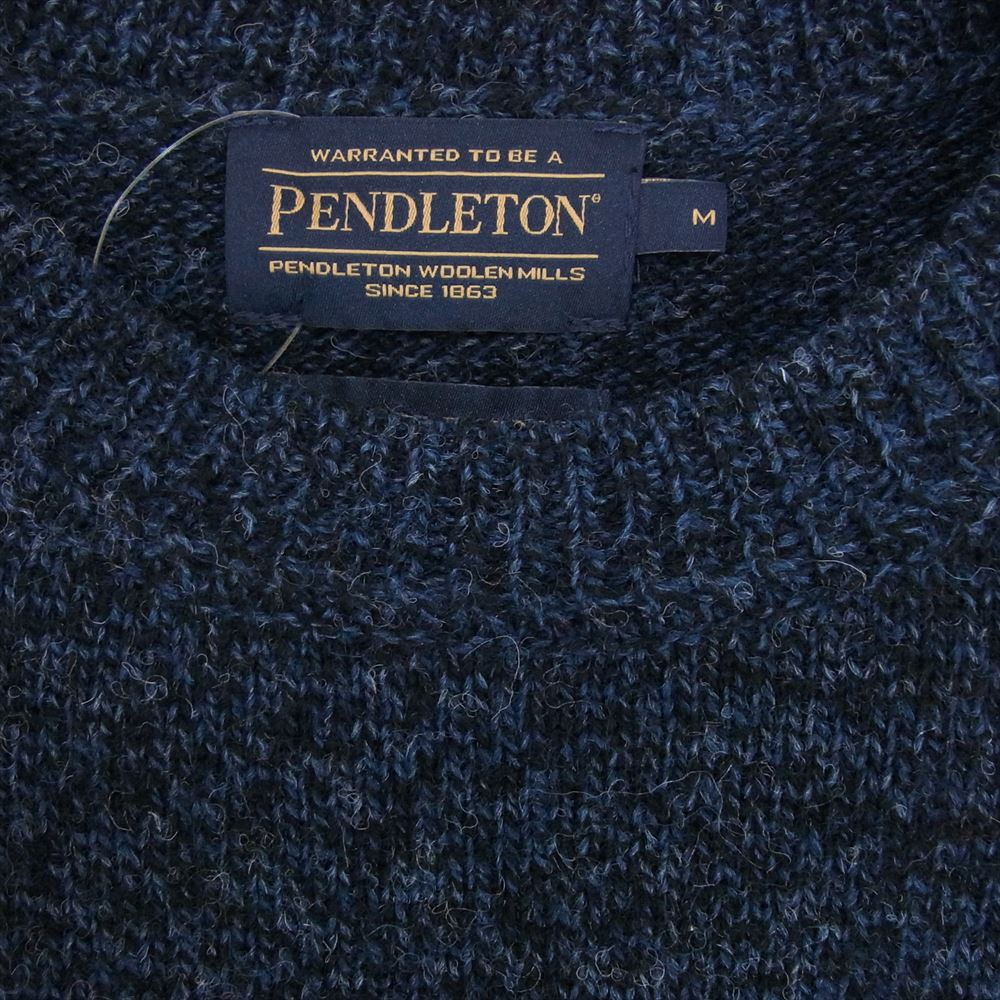 PENDLETON ペンドルトン RF532 WASHABLE WOOL Shetland Crew シェットランド クルー ニット  ネイビー系 M【新古品】【未使用】【中古】