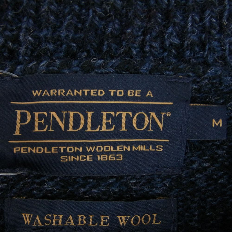 PENDLETON ペンドルトン RF532 WASHABLE WOOL Shetland Crew シェットランド クルー ニット  ネイビー系 M【新古品】【未使用】【中古】
