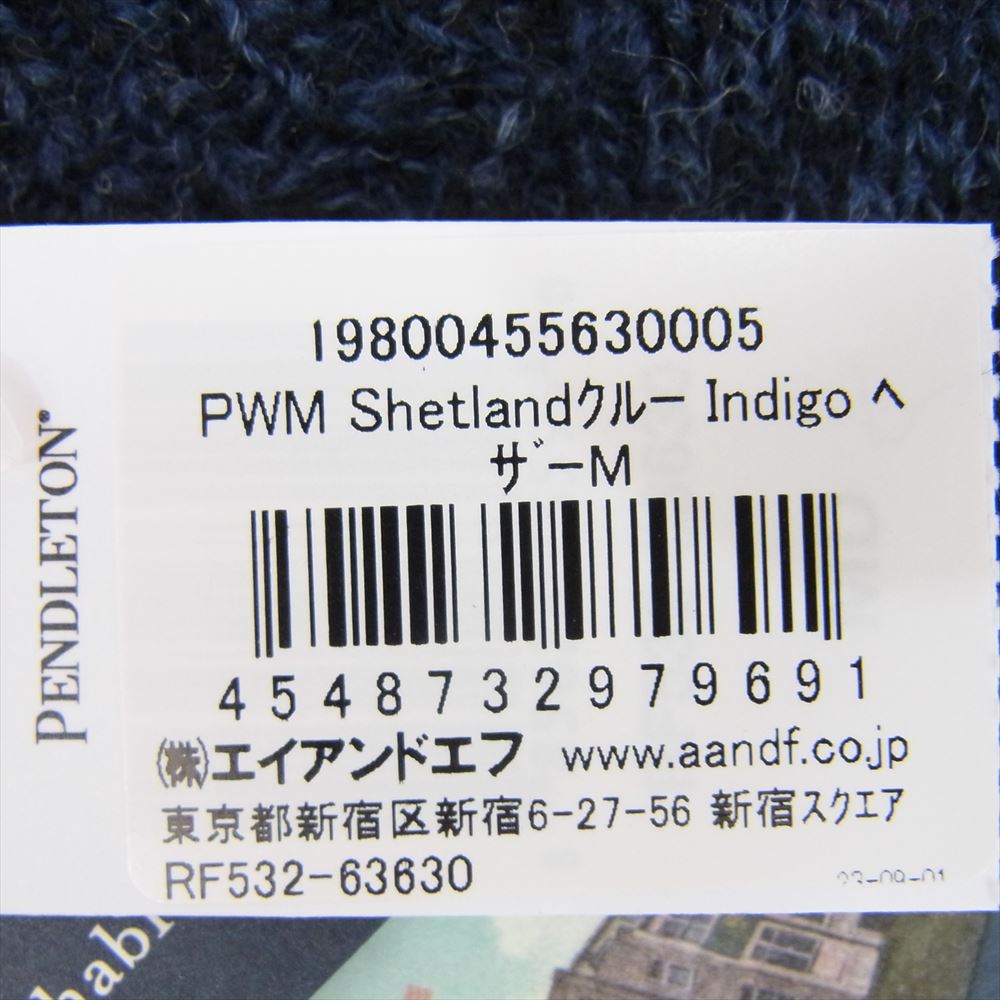 PENDLETON ペンドルトン RF532 WASHABLE WOOL Shetland Crew シェットランド クルー ニット  ネイビー系 M【新古品】【未使用】【中古】
