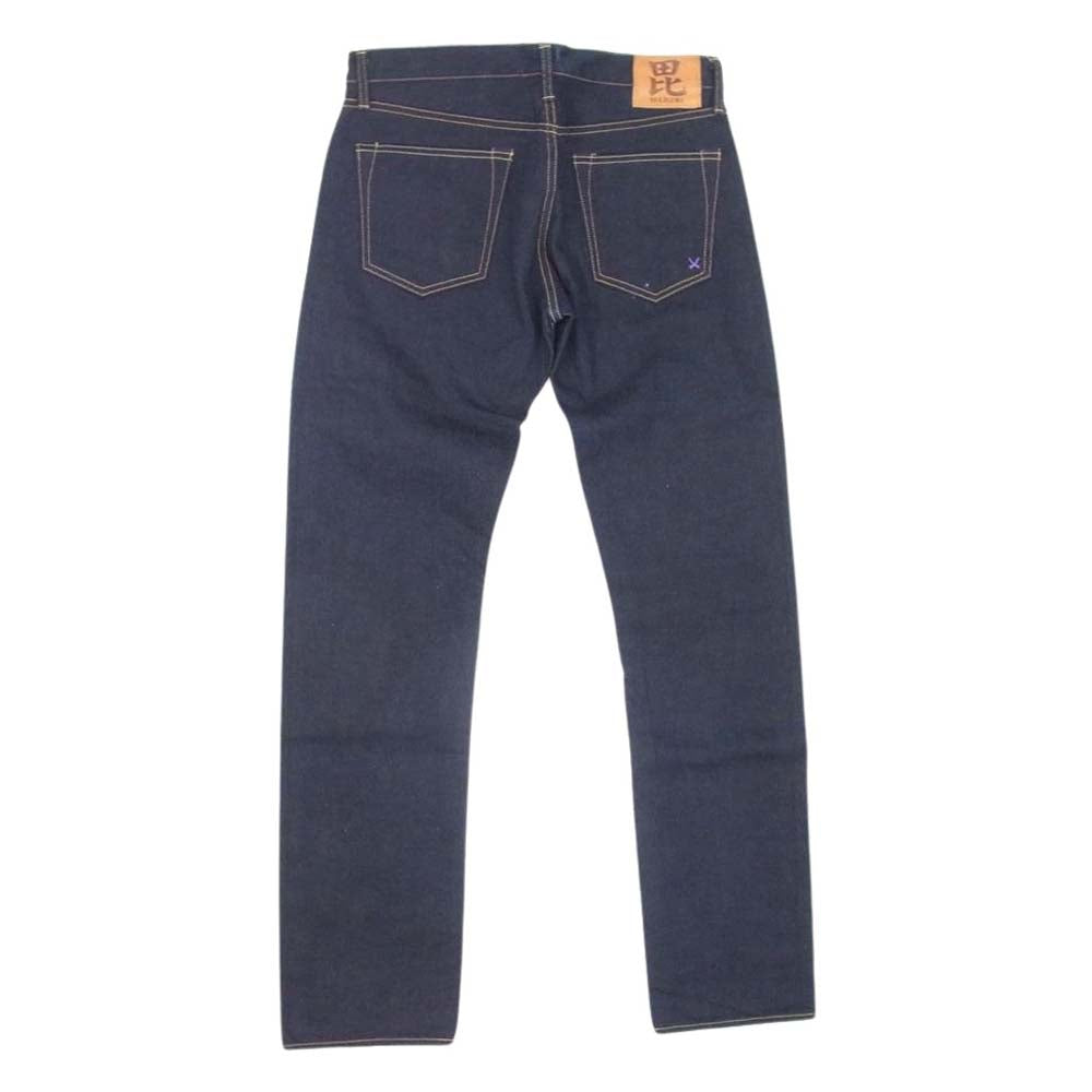 MaruniJeans BI-18536 毘沙門天 天然藍ジーンズ ロイヤルパープル ストレート デニム パンツ インディゴブルー系 33【極上美品】【中古】